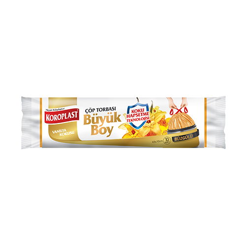 Koroplast Büzgülü Çöp Torbası Büyük Boy Vanilya Kokulu 65 x 70 cm (10'lu)