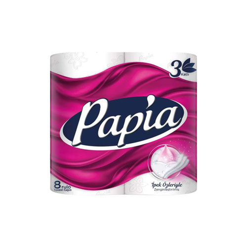 Papia Tuvalet Kağıdı 3 Katlı (8'li)
