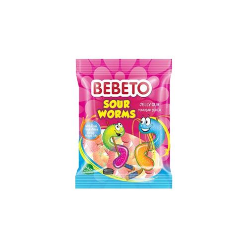 Bebeto Jelibon Sour Worms (70 g)