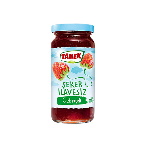 Tamek Şeker İlavesiz Çilek Reçeli (290 g)